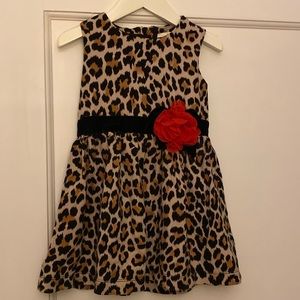 Kate Spade New York Girls Classic Leopard Print  Fit & Flare Sleeveless Dress 3T